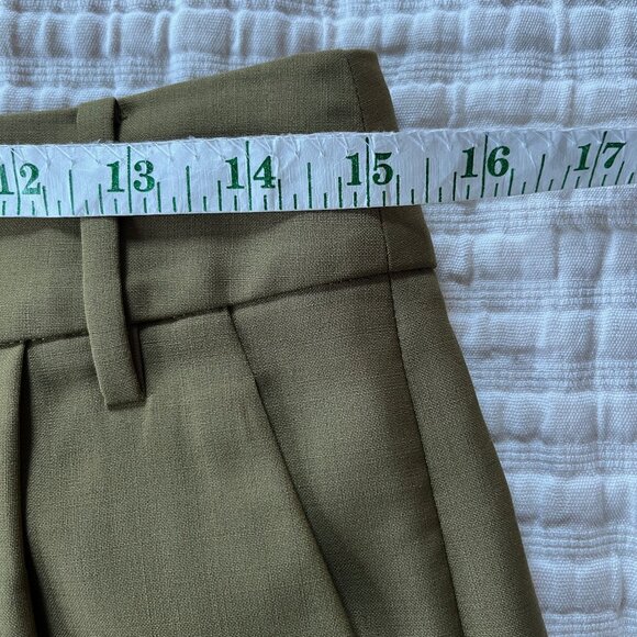Tibi Stella Tropical Wool  Pant in Dark Hazel Green - 2 - Picture 5 of 13